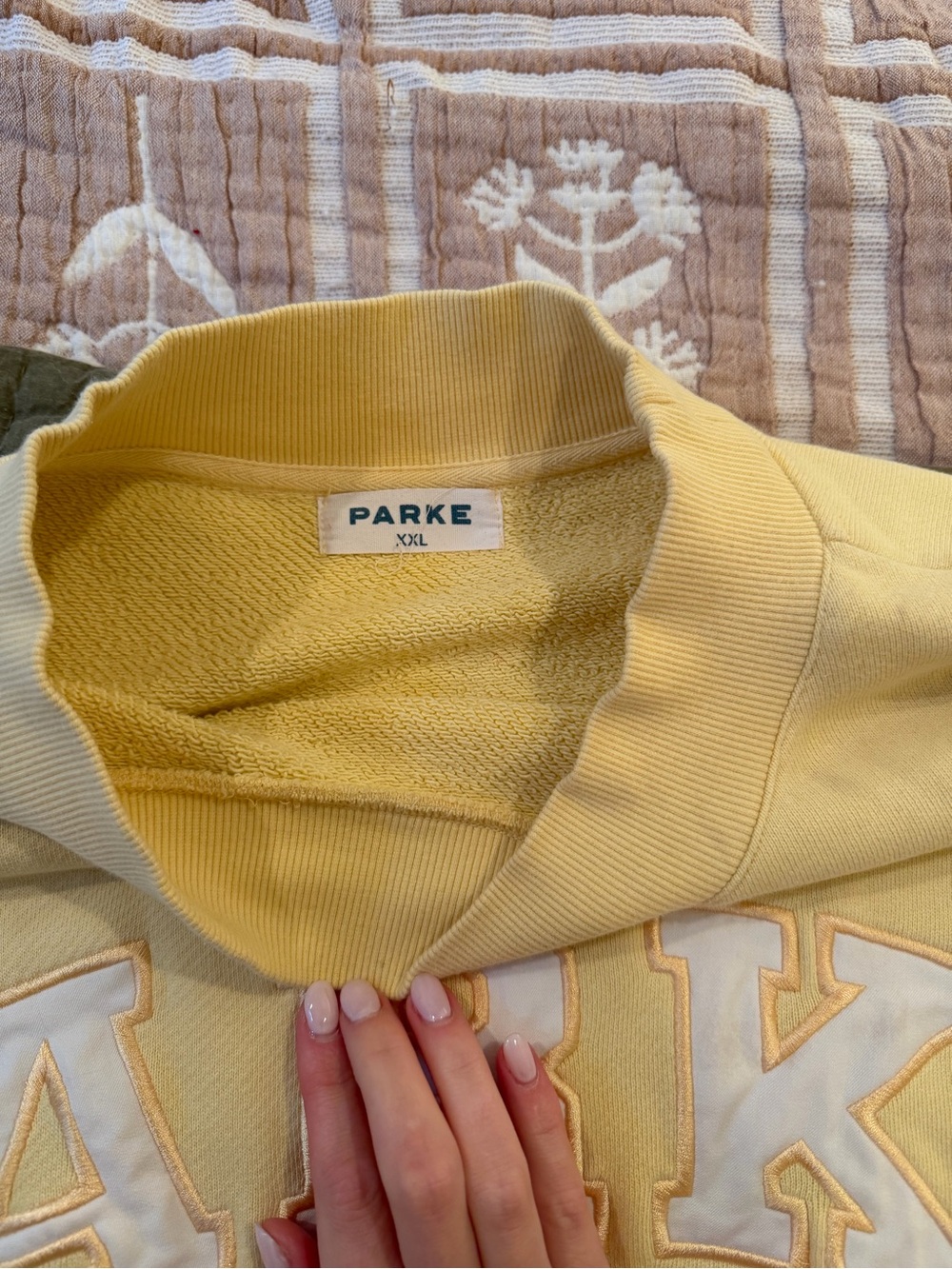 Parke Yellow Crewneck Sweatshirt with White Lettering - Picture 2 of 2